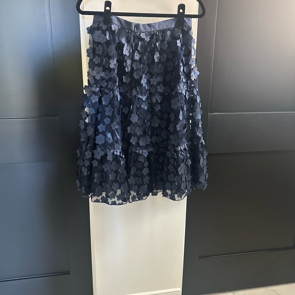 Eva Franco Navy Floral A-Line Skirt - Picture 8 of 12